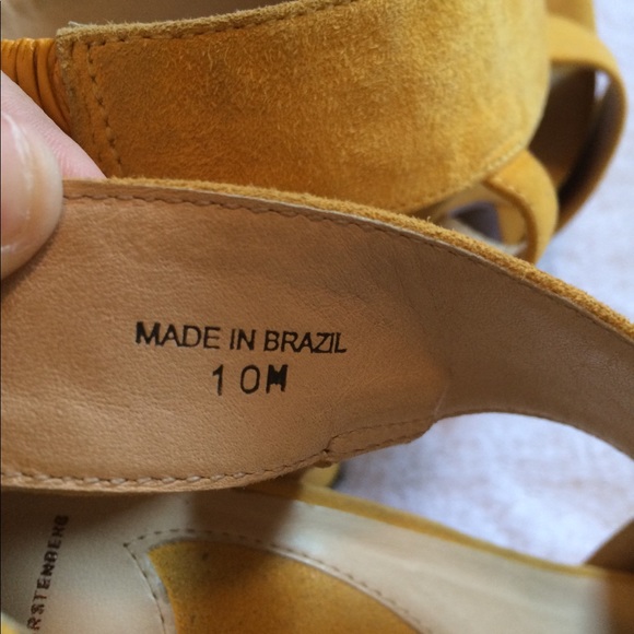 NWT Pristine DVF Yellow Suede Platform Heels  10M - Picture 8 of 8